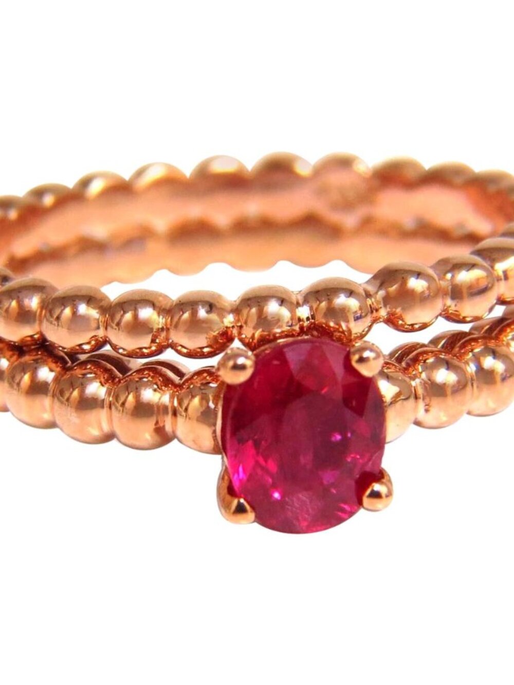 .82ct natural vivid bright ruby solitaire ring & band 14kt*